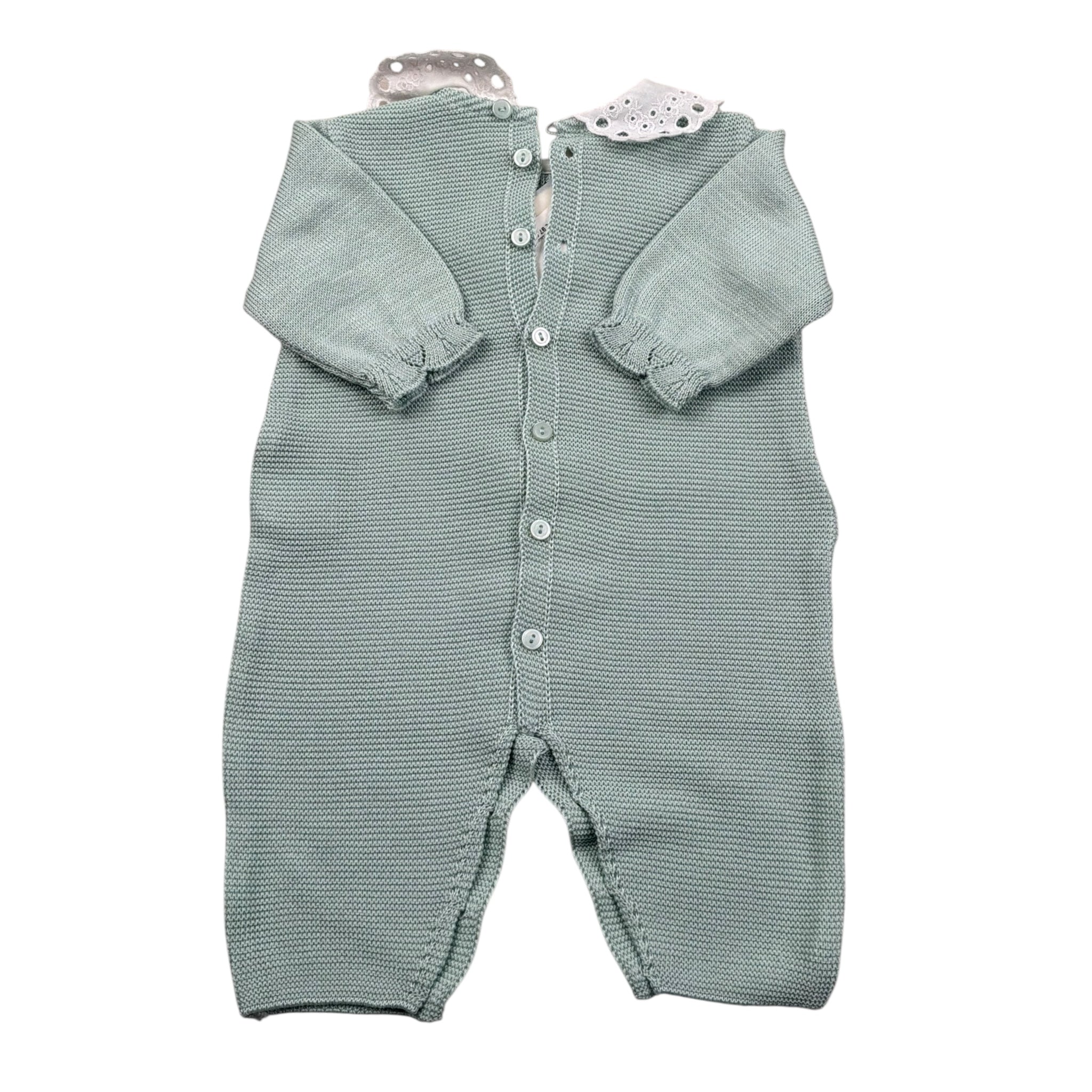 Marlu' Tutina Manica Lunga Tinta Unita con Colletto per Neonata EF1910 VERDE MARLU' 