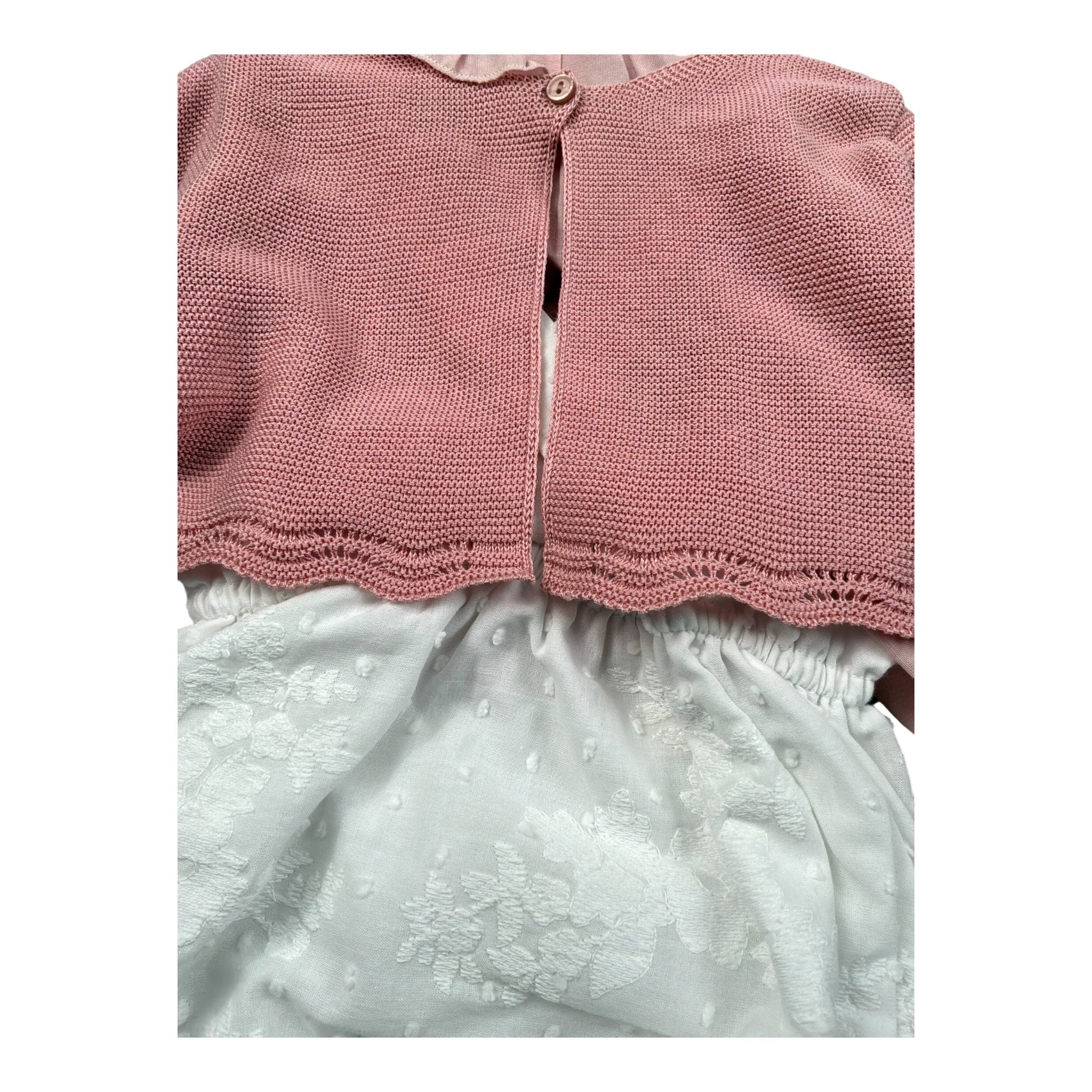 Marlu' Completo 3 Pezzi Camicia-Pagliaccetto-Cardigan per Neonata EP2860 ROSA MARLU' 