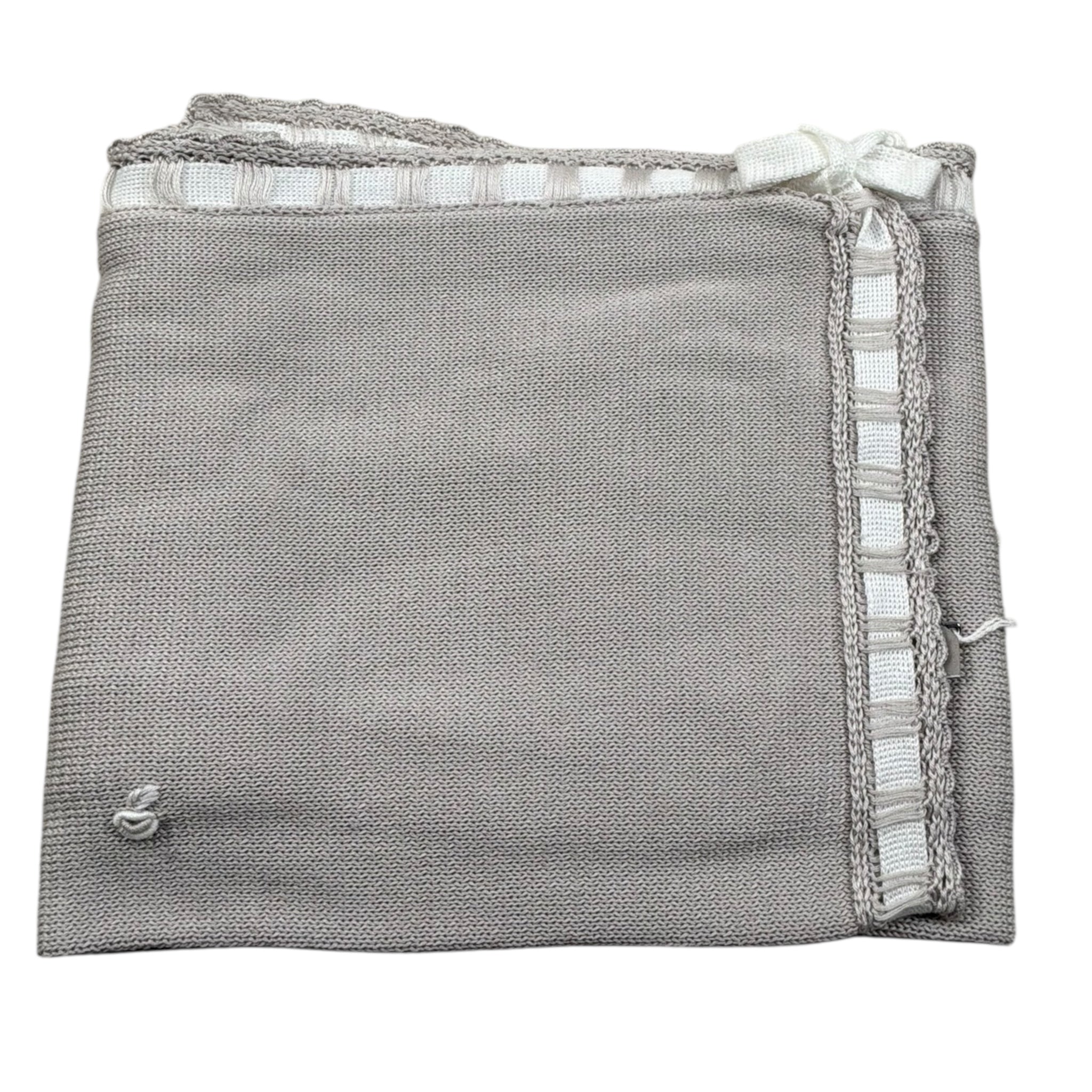 Marlu' Coperta Tinta Unita con Ricami per Neonata EPC BEIGE MARLU' 