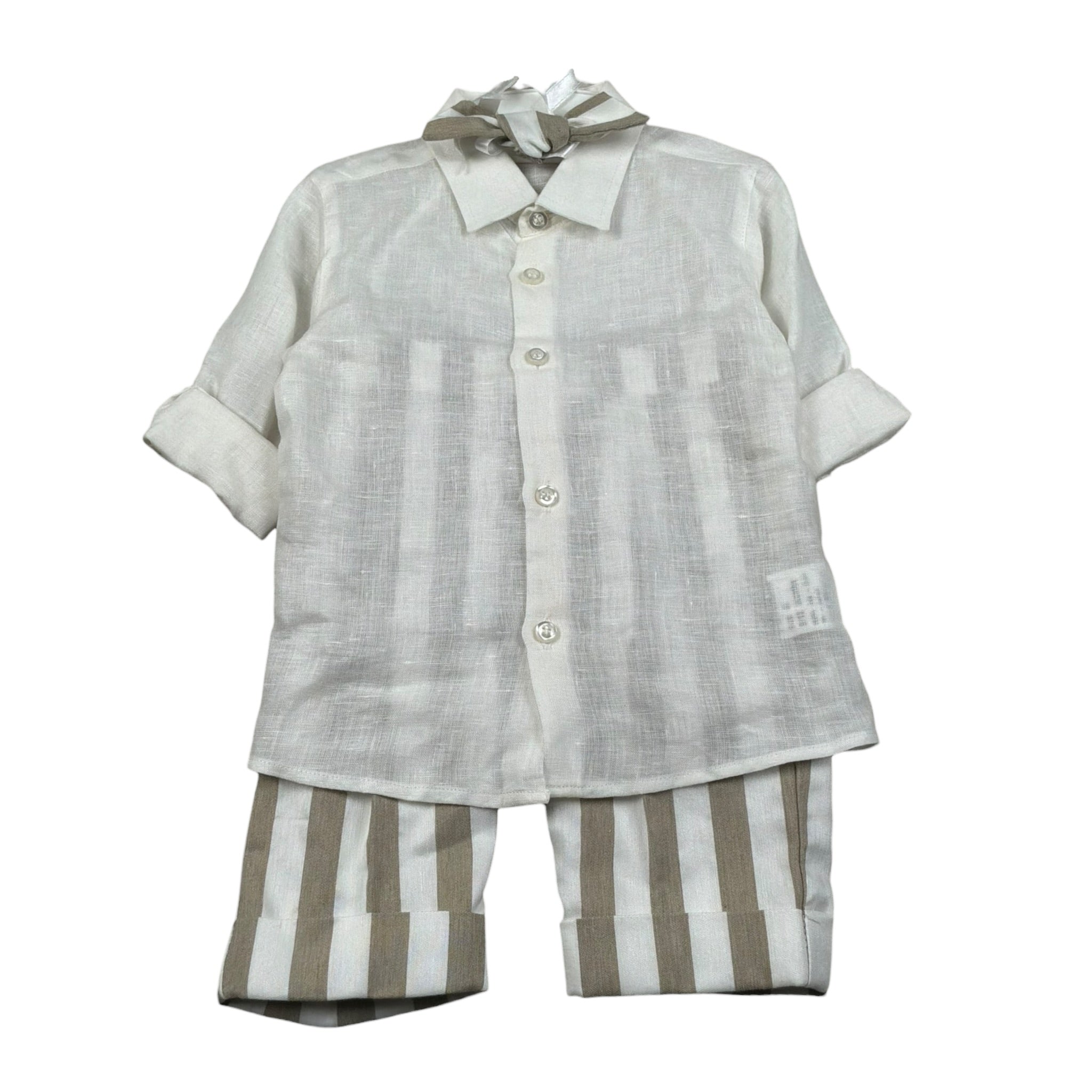 Marlu' Completo 3 Pezzi Camicia-Pantalone-Papillon per Neonato ES2971 PANNA MARLU' 