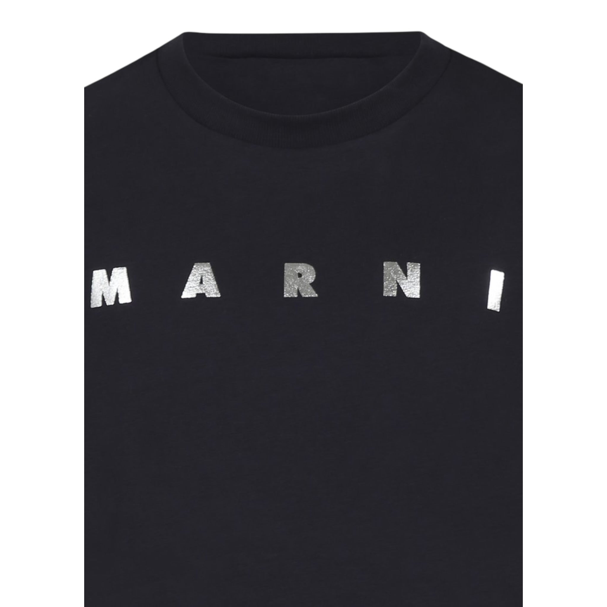Marni T-Shirt Girocollo Tinta Unita con Stampa per Bambina M01317X BLU MARNI 