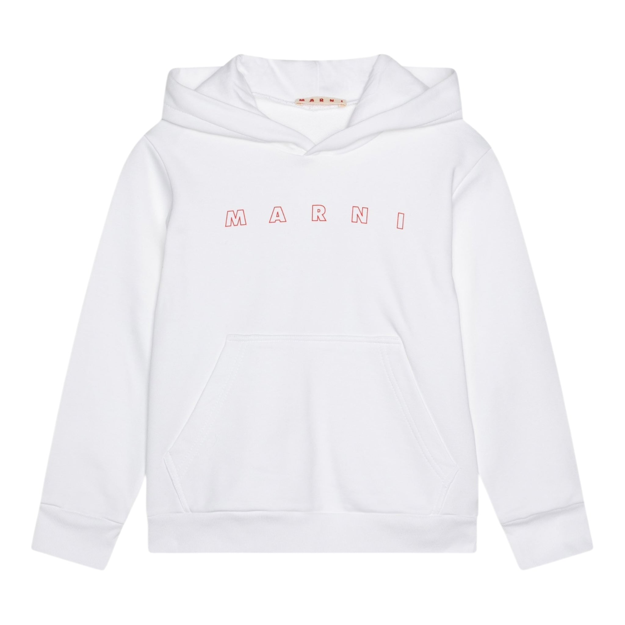 Marni Felpa Chiusa con Cappuccio Tinta Unita con Logo per Bambino M01407 BIANCO MARNI 