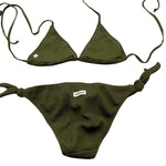 Matinée Costume 2 Pezzi Triangolo-Slip Tinta Unita per Bambina CC3021 VERDE MATINÉE 