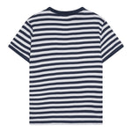 Max Mara T-Shirt Girocollo Fantasia A Righe con Logo per Bambina MX0162 BIANCO/BLU MAX MARA 