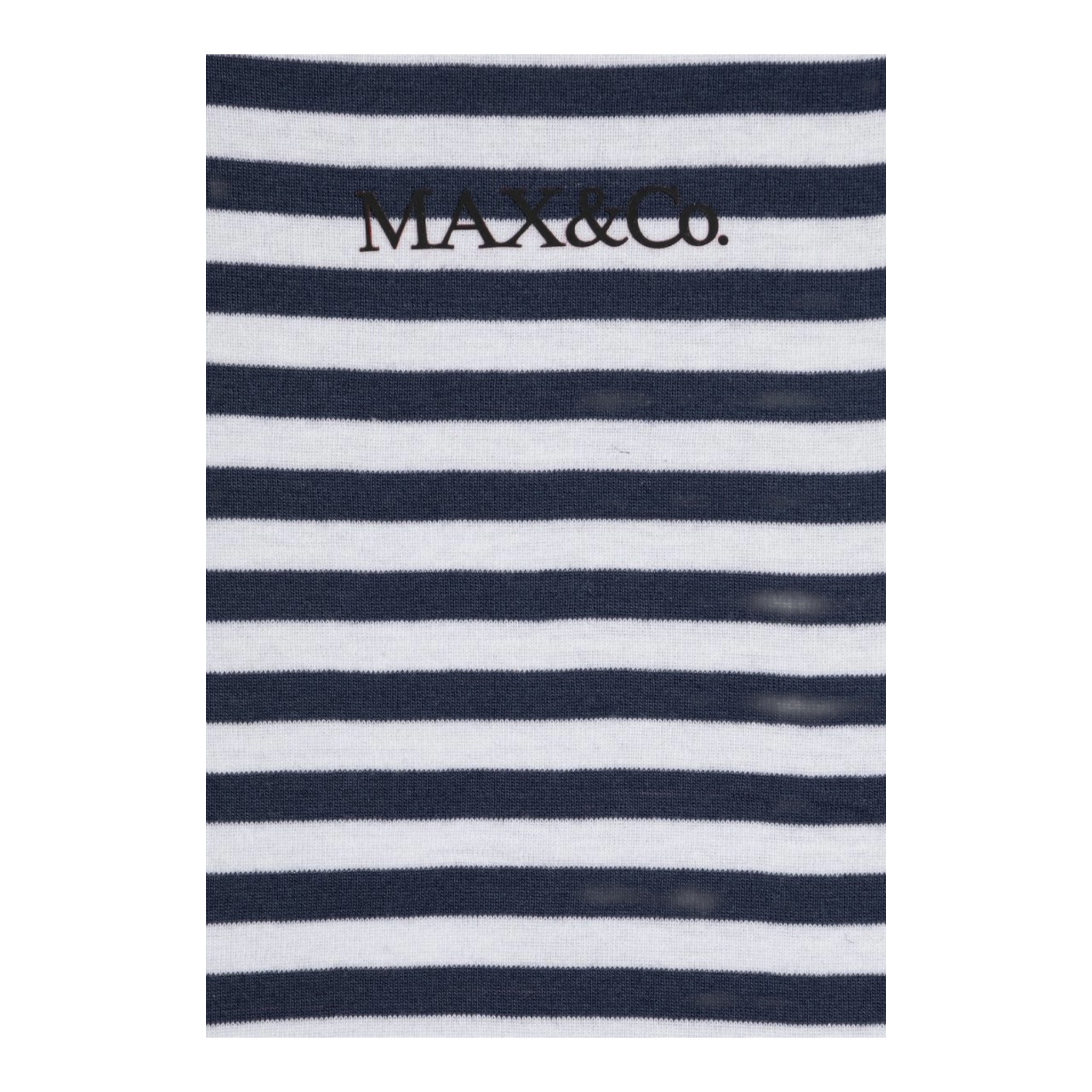 Max Mara T-Shirt Girocollo Fantasia A Righe con Logo per Bambina MX0162 BIANCO/BLU MAX MARA 