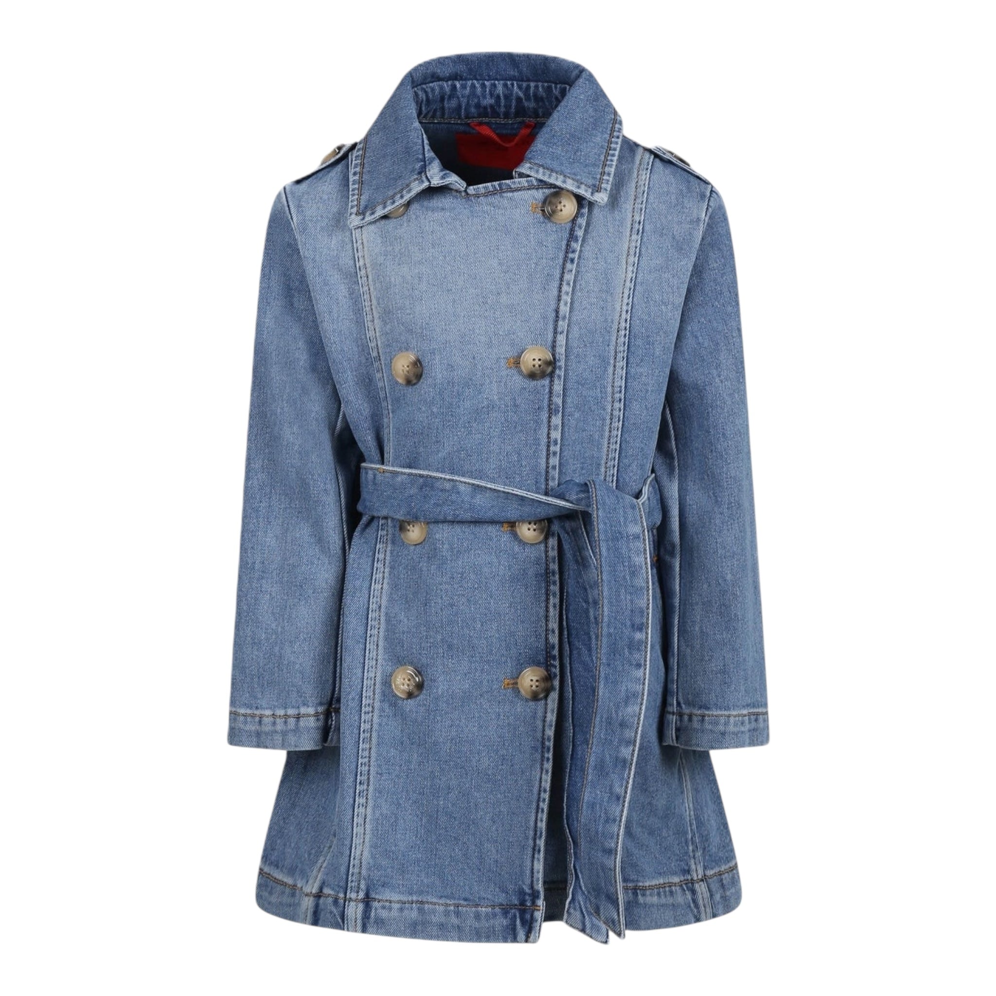 Max&Co. Cappotto Modell Trench Tinta Unita In Denim per Bambina MX0109X AZZURRO MAX&Co. 