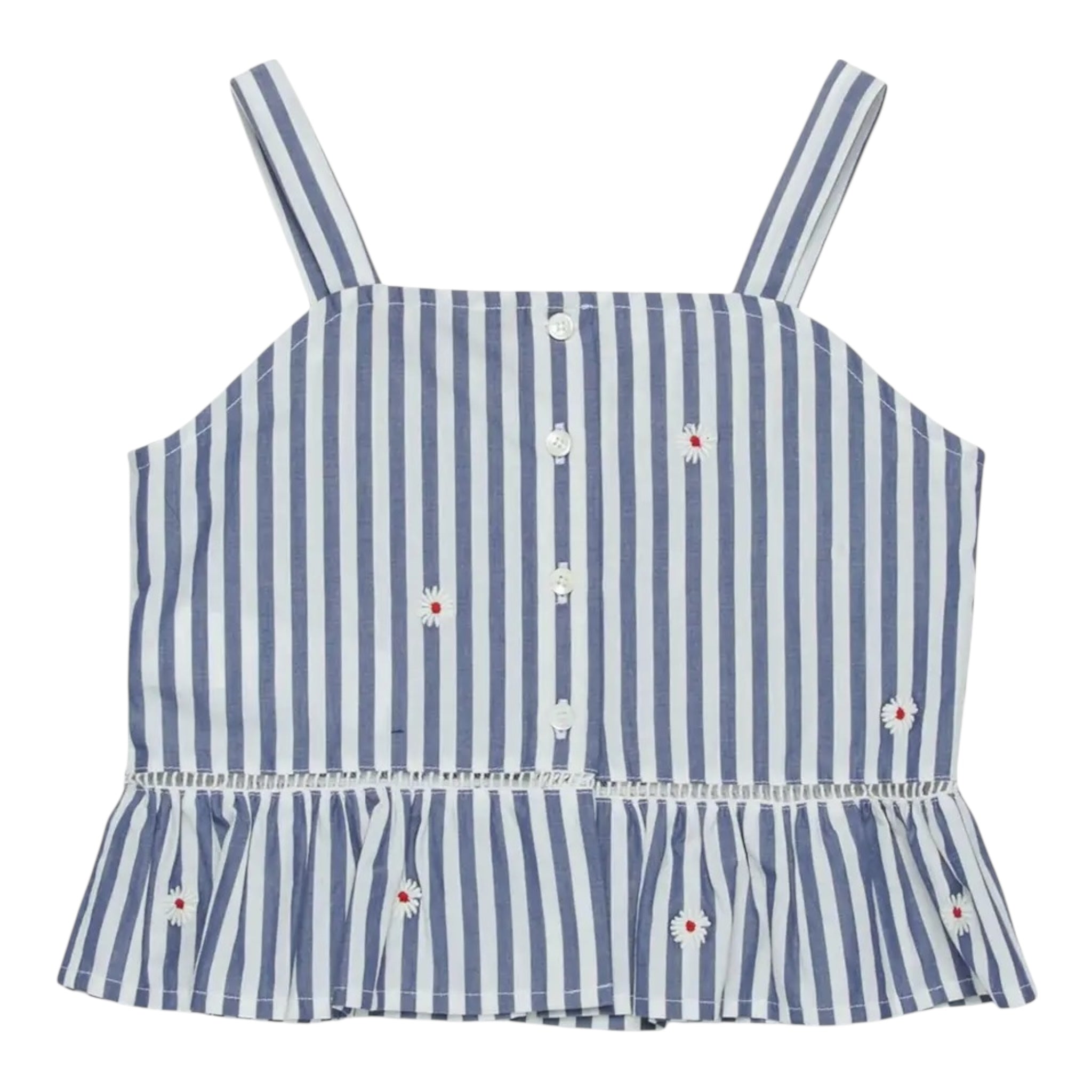 Max&Co. Top Tinta Unita con Fantasia A Righe per Bambina MX0120 BIANCO MAX&Co. 