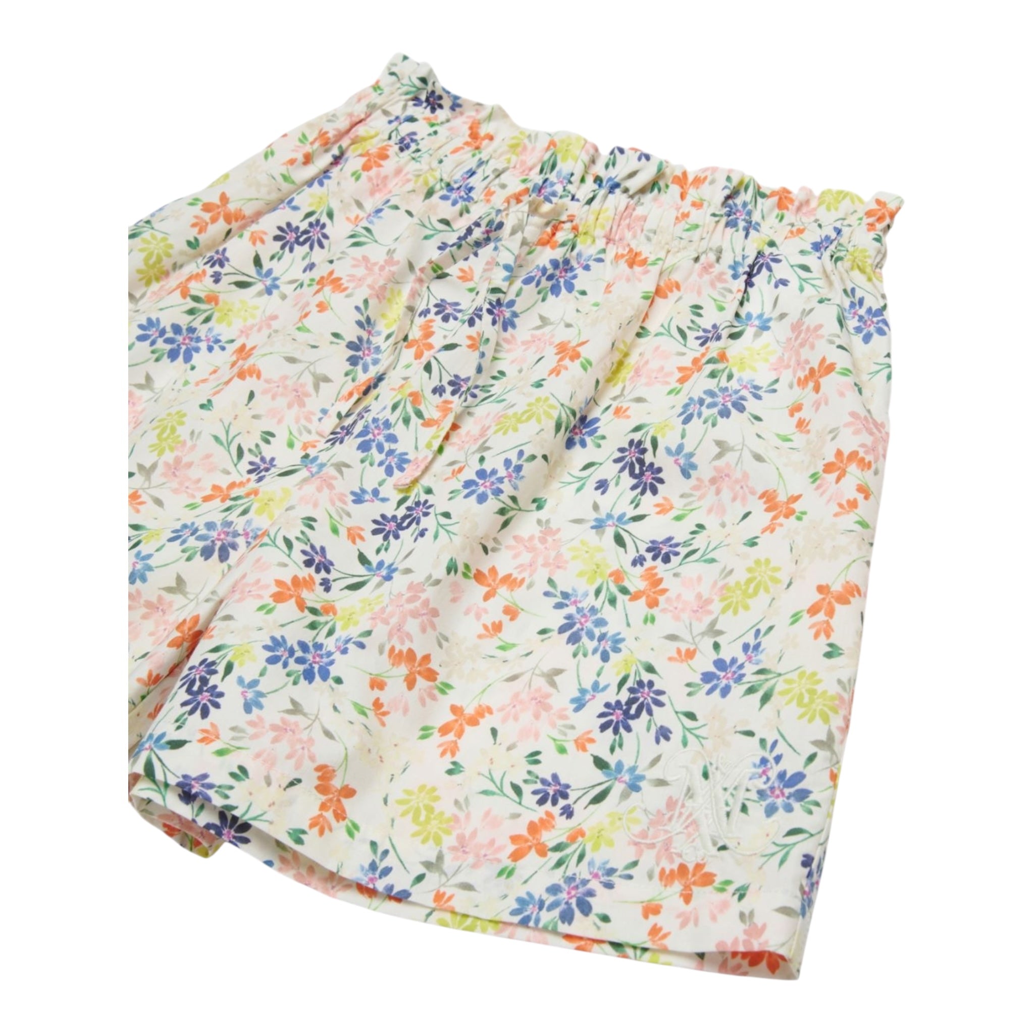 Max&Co. Short Tinta Unita con Fantasia Fiori per Bambina MX0127 BIANCO MAX&Co. 