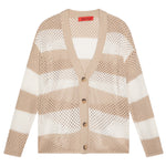 Max&Co. Cardigan Fantasia A Righe con Trafori per Bambina MX0181 BIANCO/BEIGE MAX&Co. 