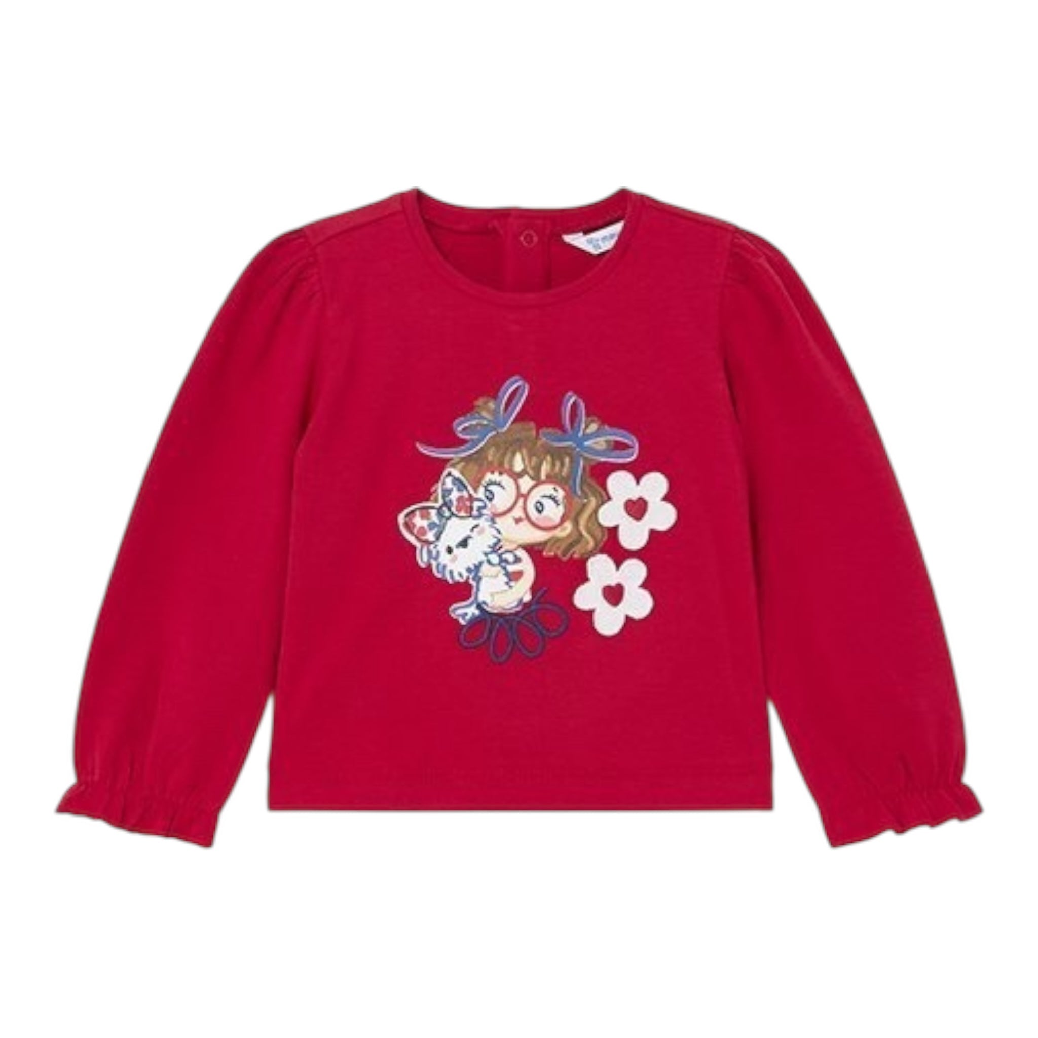 Mayoral Shirt Girocollo Tinta Unita con Stampa per Neonata 1015 ROSSO MAYORAL 