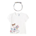 Mayoral Set T-Shirt Girocollo Tinta Unita con Fascia per Neonata 1044 BIANCO MAYORAL 