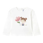 Mayoral Shirt Girocollo Tinta Unita con Stampa per Neonata 1050 BIANCO MAYORAL 
