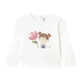 Mayoral Shirt Girocollo Tinta Unita con Stampa per Neonata 1050 BIANCO MAYORAL 