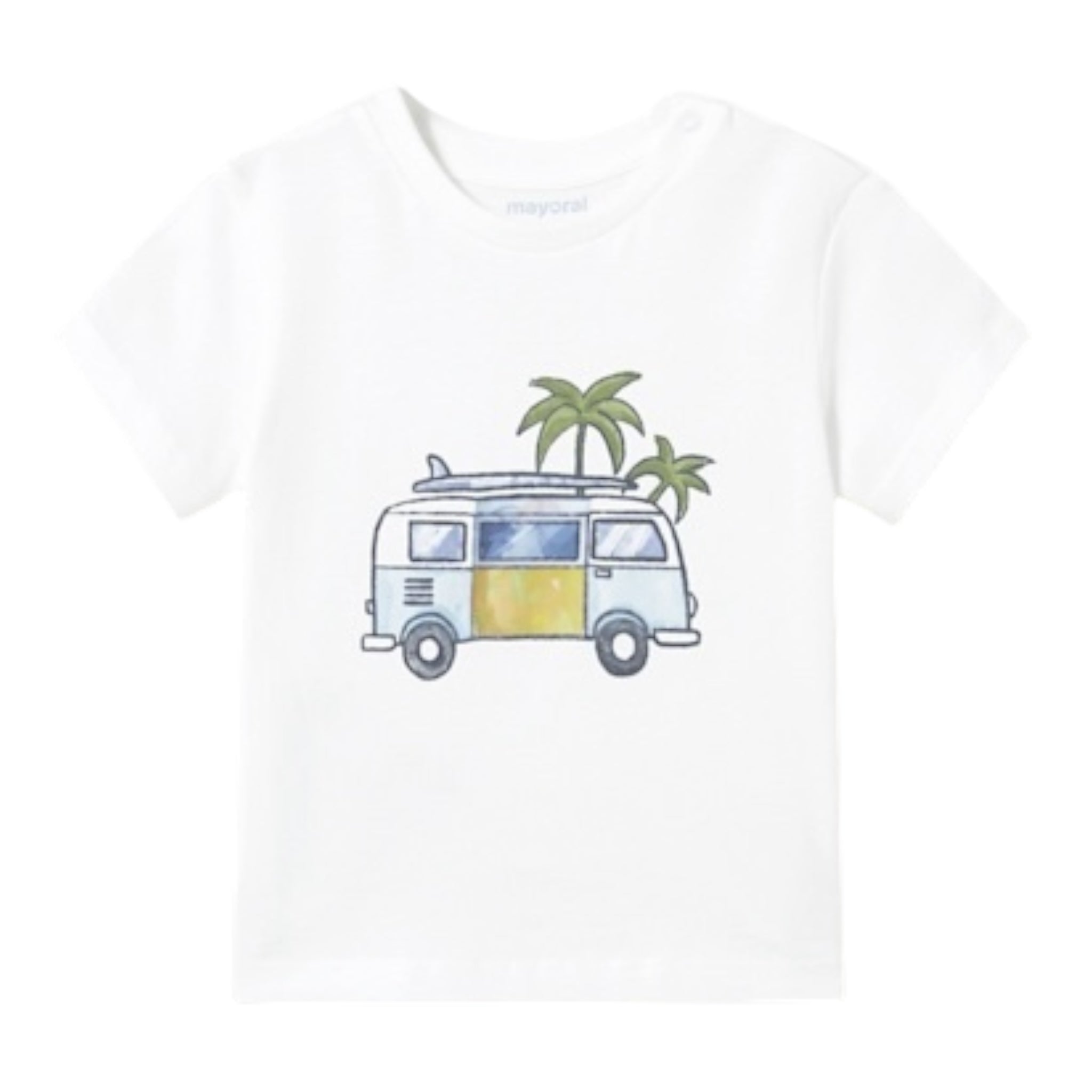 Mayoral T-Shirt Girocollo Tinta Unita con Stampa per Neonato 1063 BIANCO MAYORAL 