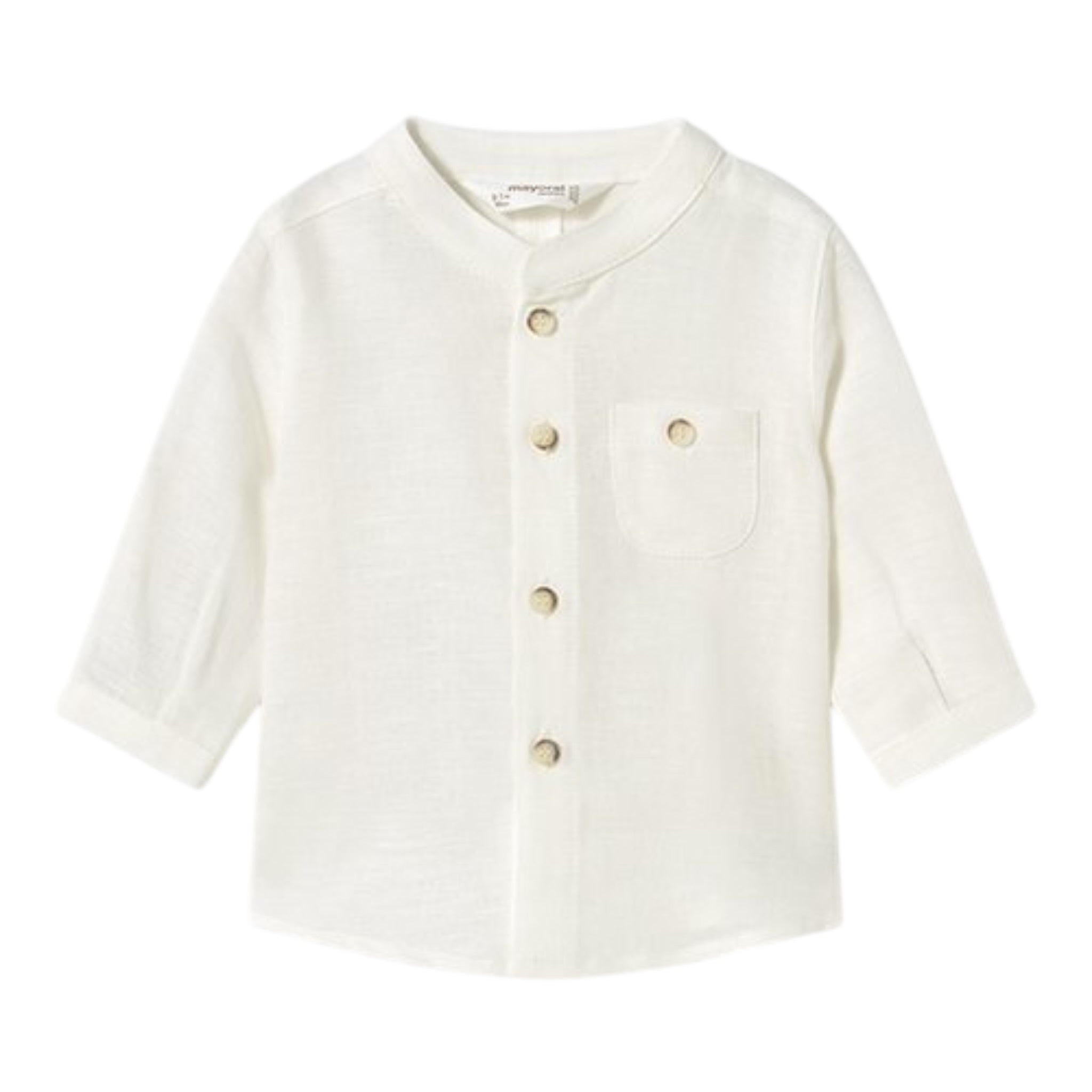 Mayoral Camicia Tinta Unita con Fantasia A Righe per Neonato 11033 PANNA MAYORAL 