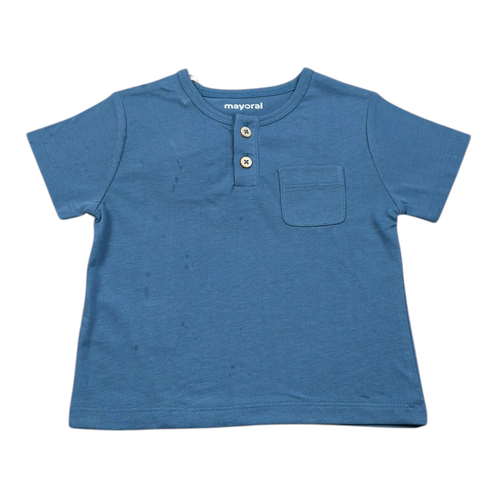 Mayoral T-Shirt Tinta Unita con Stampa per Neonato 11058 BLU MAYORAL 
