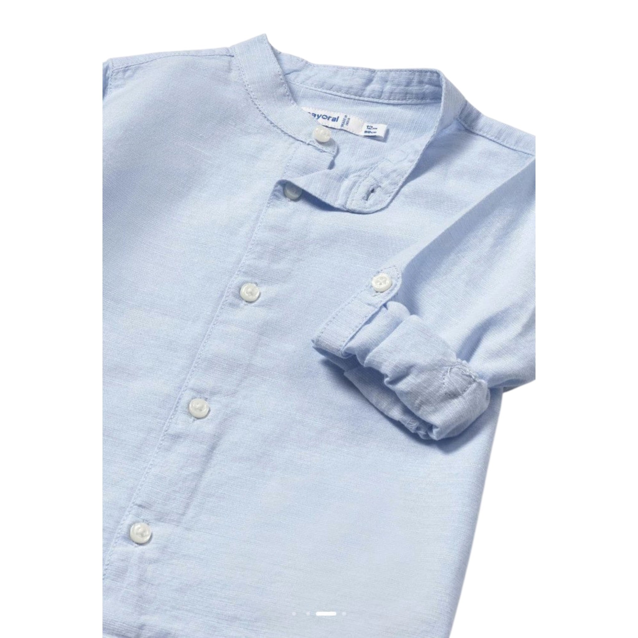 Mayoral Camicia Tinta Unita Manica Lunga per Neonato 1115 AZZURRO MAYORAL 