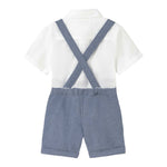Mayoral Completo 2 Pezzi Camicia-Bermuda con Bretelle Bianco/Blu per Neonato 1250 BIANCO/BLU MAYORAL 