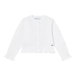 Mayoral Cardigan Tinta Unita con Ricami per Neonata 1383 BIANCO MAYORAL 