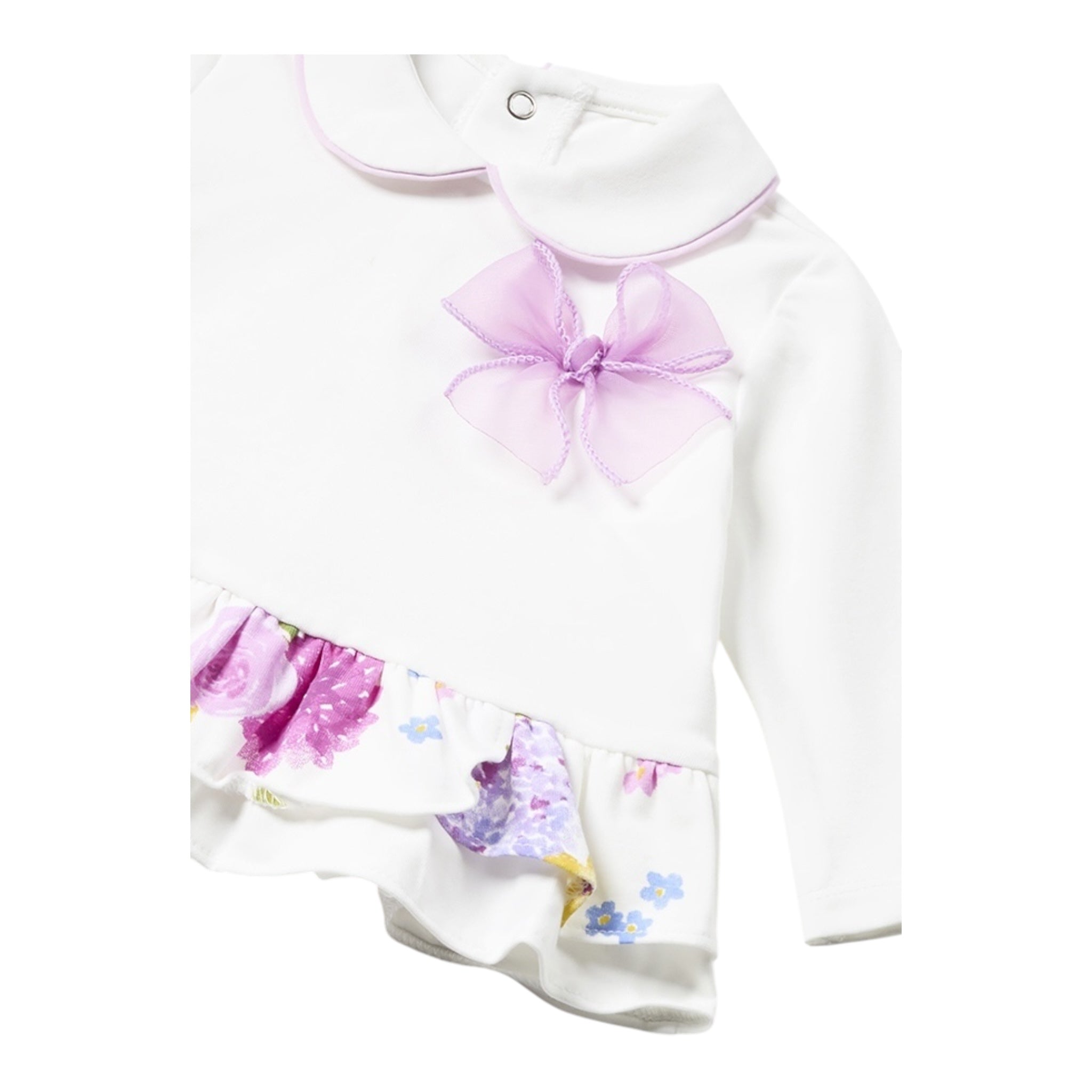Mayoral Completo 2 Pezzi Shirt-Ghettina con Fantasia per Neonata 1530 BIANCO MAYORAL 