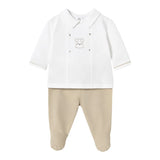 Mayoral Completo 2 Pezzi Shirt-Ghettina Bicolore per Neonato 1558 BIANCO/BEIGE MAYORAL 