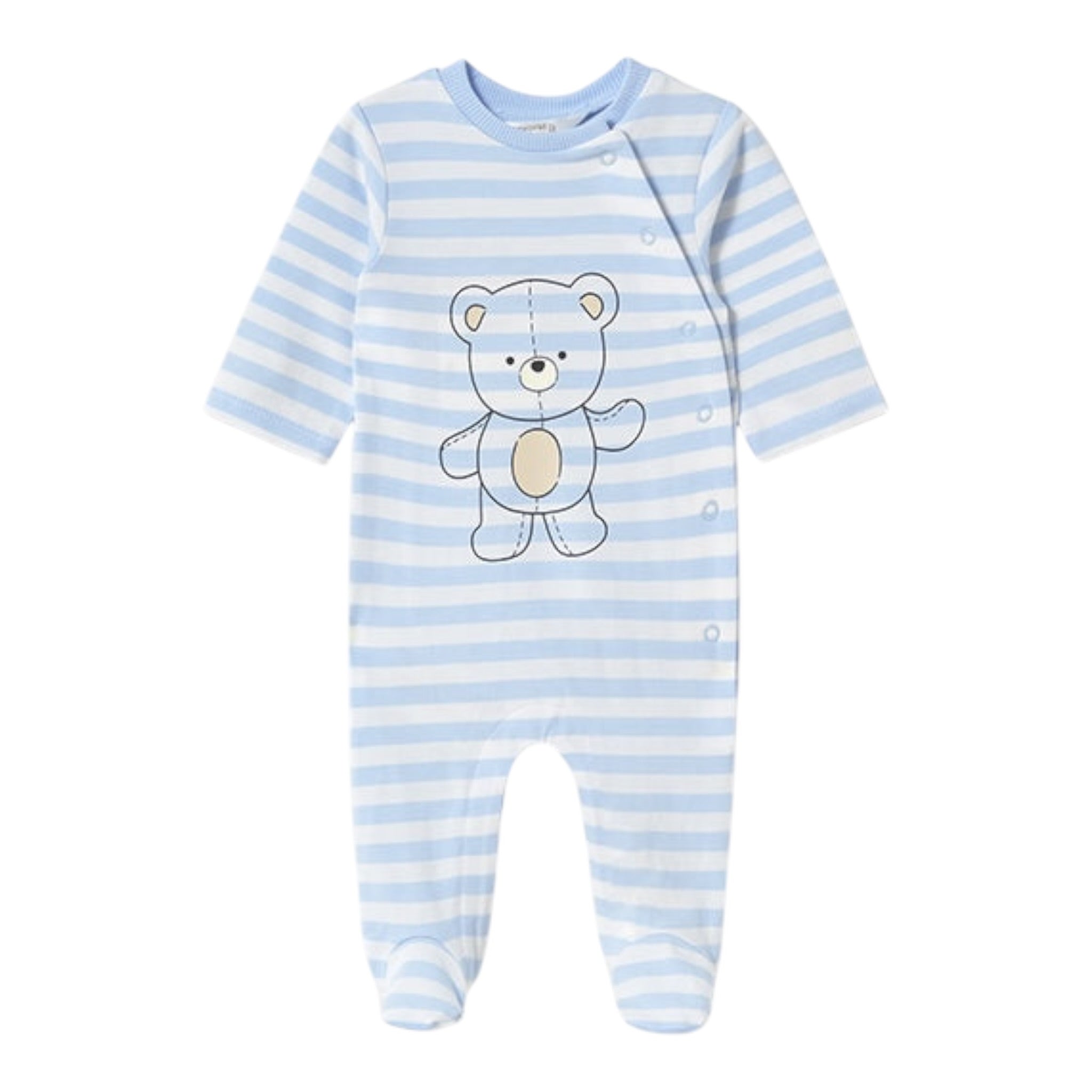 Mayoral Tutina Manica Lunga Fantasia A Righe Azzurro per Neonato 1709UX AZZURRO MAYORAL 