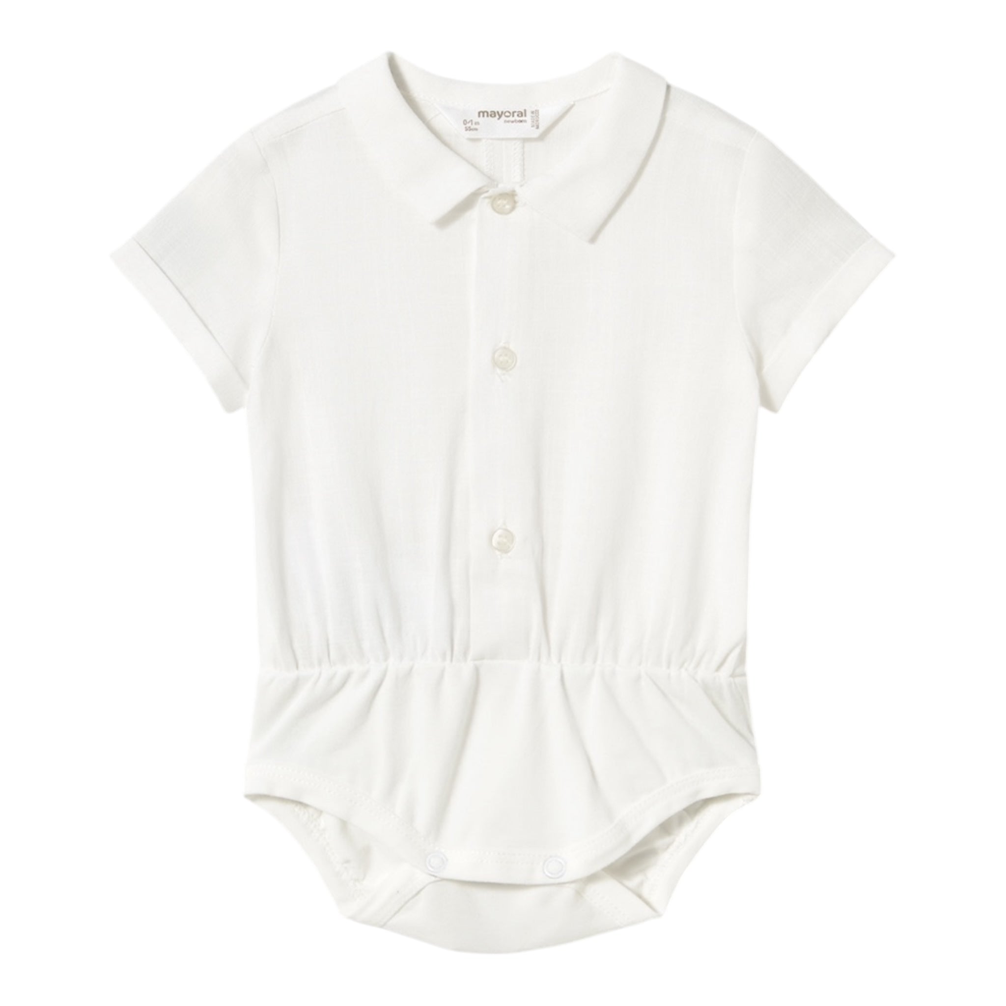 Mayoral Camicia Body Mezza Manica Tinta Unita per Neonato 1796 PANNA MAYORAL 