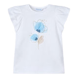 Mayoral T-Shirt Tinta Unita con Stampa per Bambina 3002 BIANCO MAYORAL 