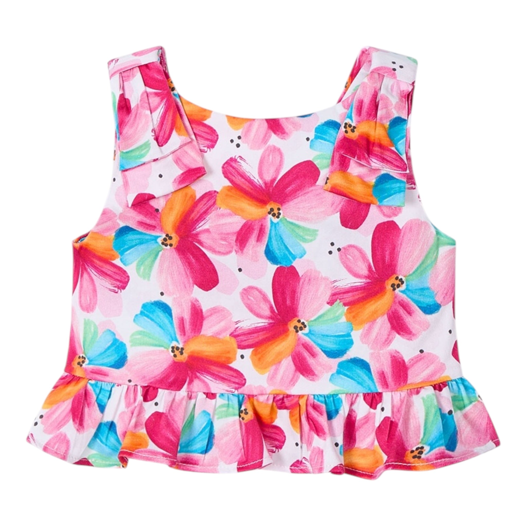 Mayoral Top Giromanica Stampa Fantasia Floreale per Bambina 302350J BIANCO MAYORAL 