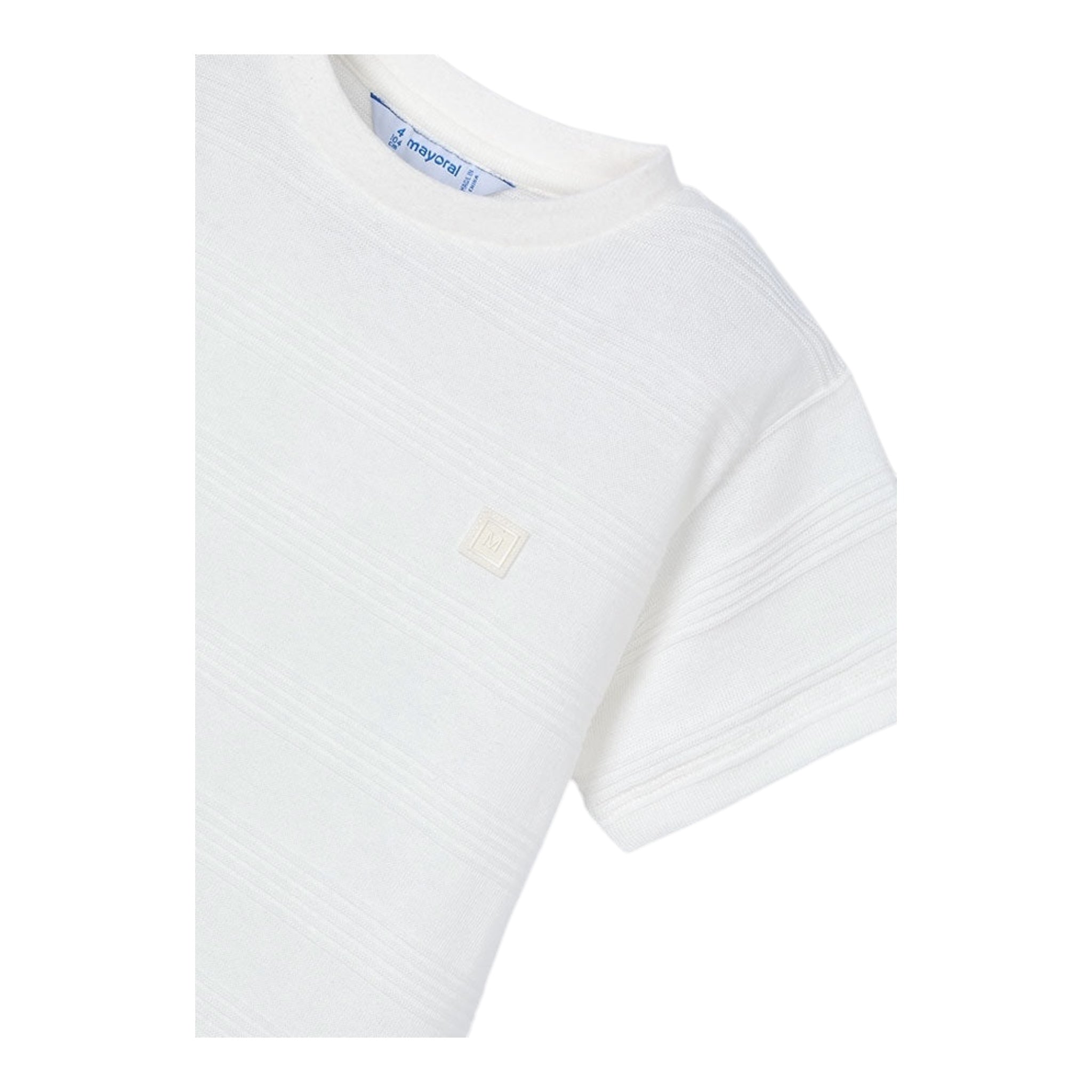 Mayoral T-Shirt In Maglia Girocollo Tinta Unita per Bambino 3028 BIANCO MAYORAL 