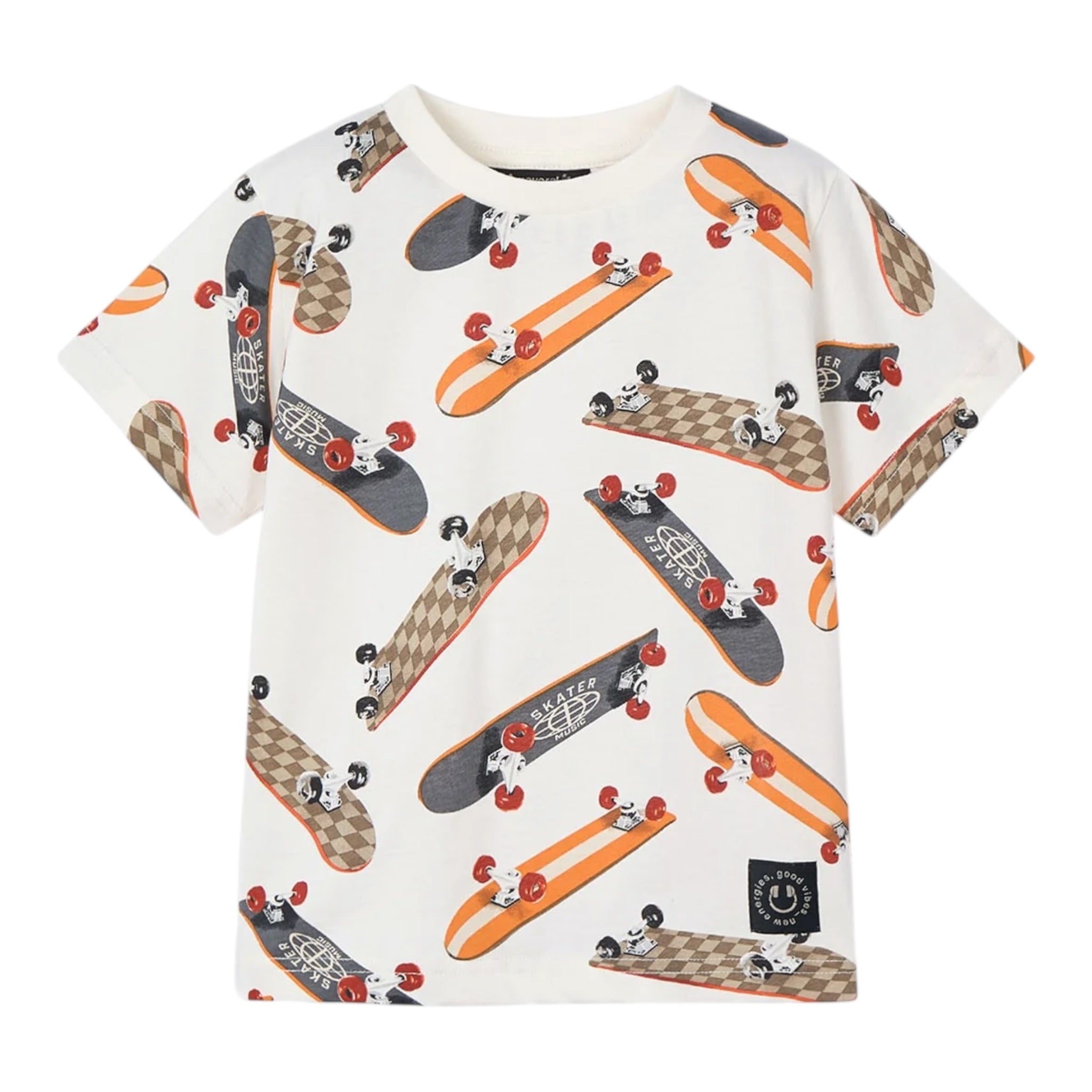 Mayoral T-Shirt Girocollo Tinta Unita con Stampa per Bambino 3038 PANNA MAYORAL 