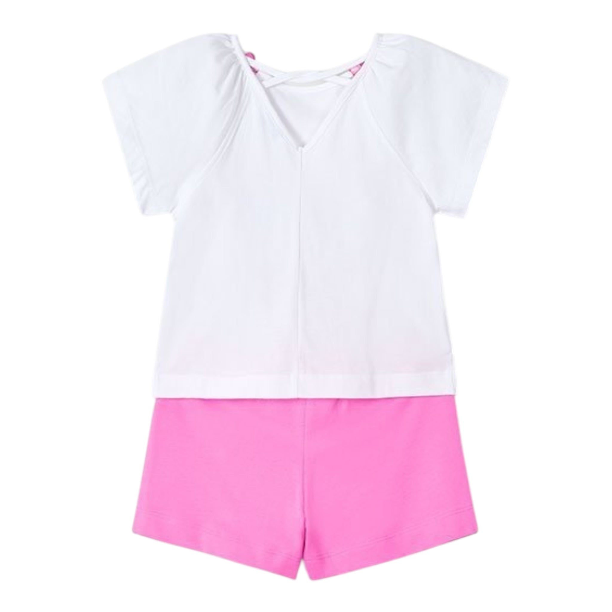Mayoral Completo 2 Pezzi T-Shirt-Short Bicolore per Neonata 321360N BIANCO/ROSA MAYORAL 
