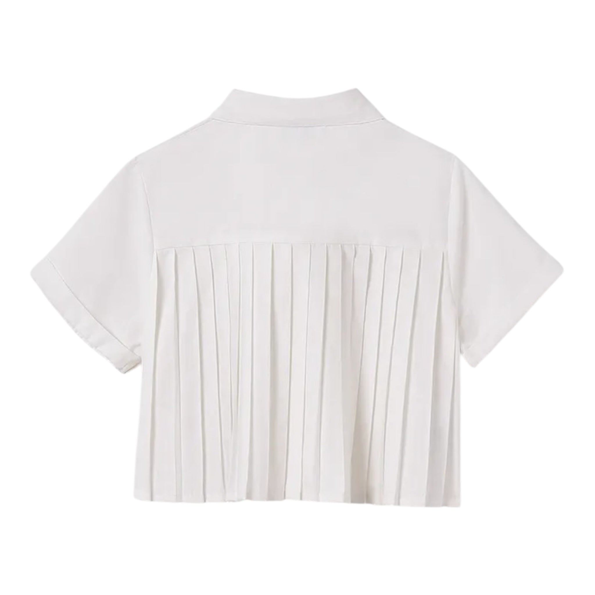 Mayoral Camicia Mezza Manica tinta unita Bianco per Bambina 6144 BIANCO MAYORAL 