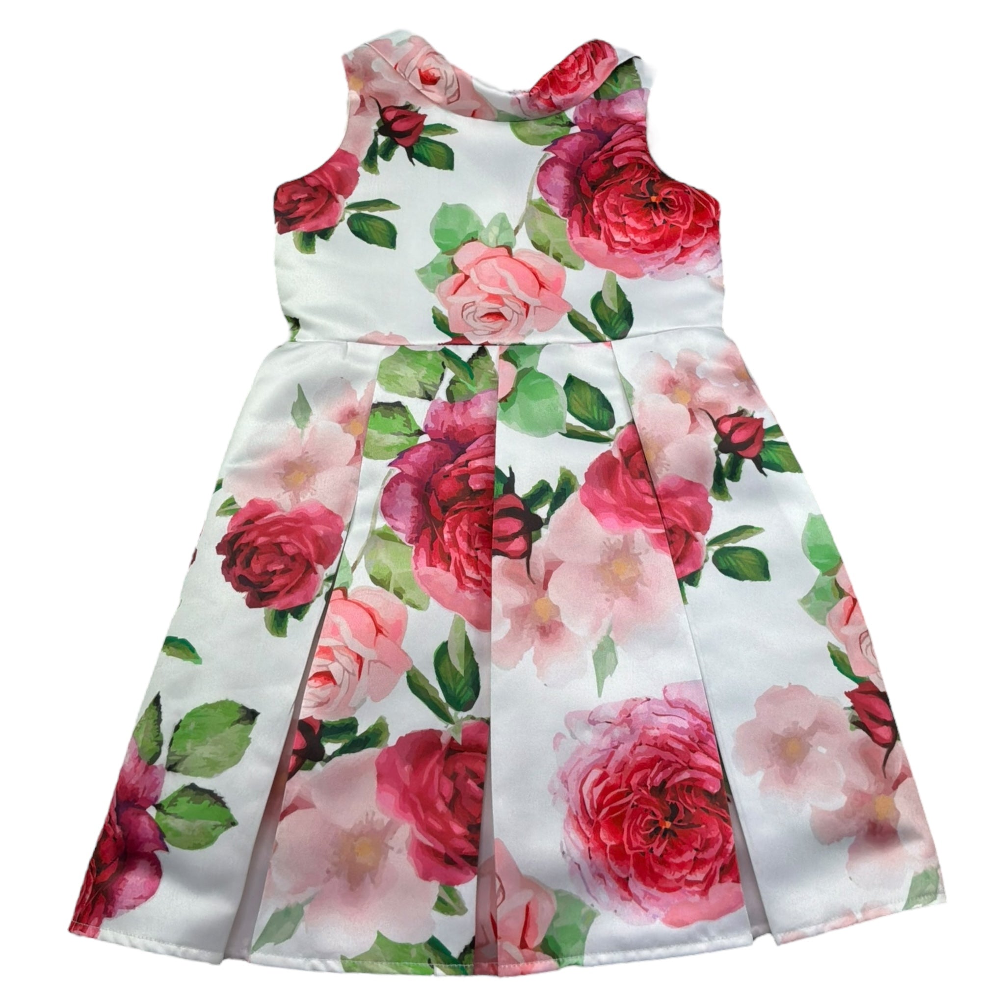 Meilisa Bai Abito Cerimonia Giromanica Stampa Fantasia Rose per Bambina FL6272 BIANCO MEILISA BAI 