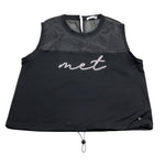 Met Cantta Tinta Unita con Stampa per Bambina ME327 NERO MET 