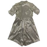 Met Abito Mezza Manica Tinta Unita per Bambina ME336 ARGENTO MET 