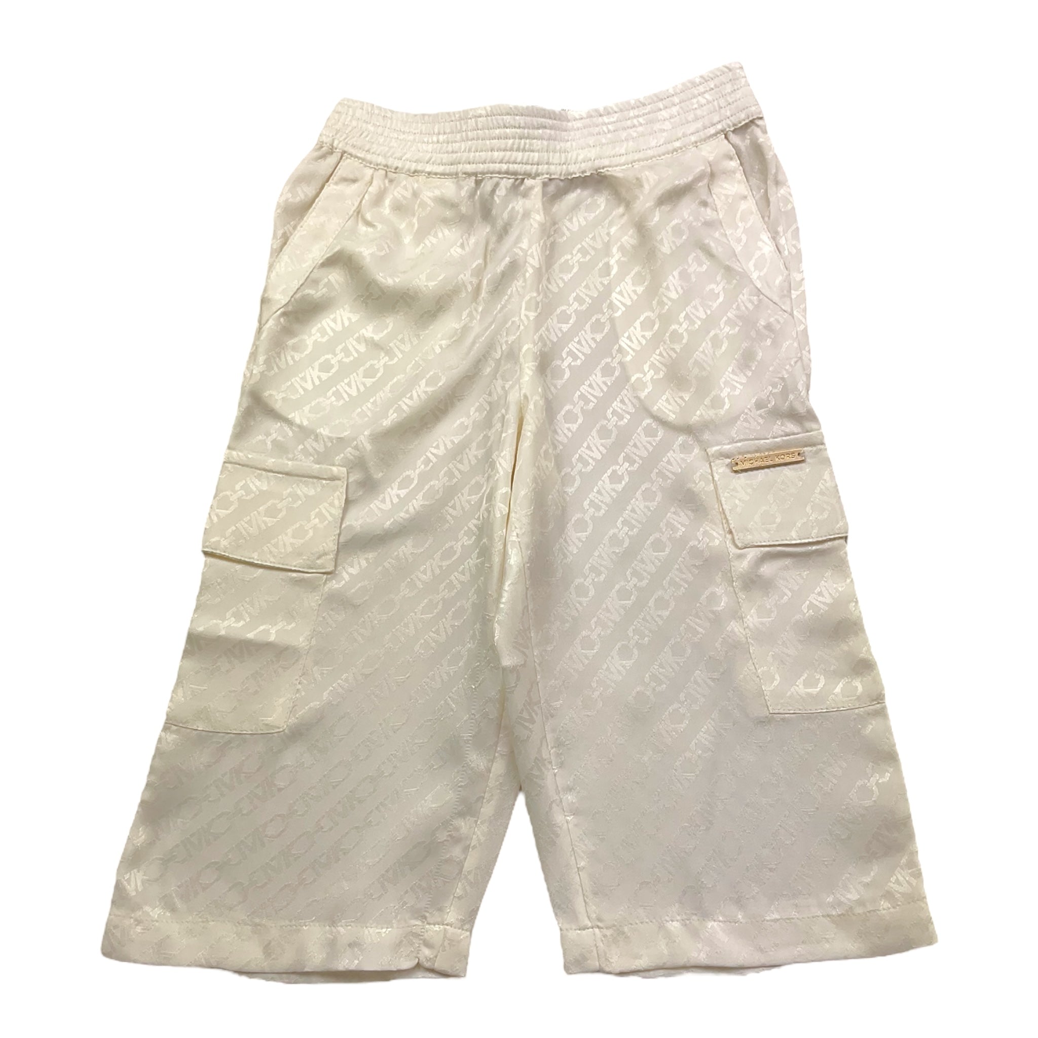 Michael Kors Pantalone Tinta Unita con Fantasia Logo per Neonata R30054 PANNA MICHAEL KORS 