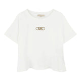 Michael Kors T-Shirt Girocollo Tinta Unita con Logo per Bambina R30324 BIANCO MICHAEL KORS 