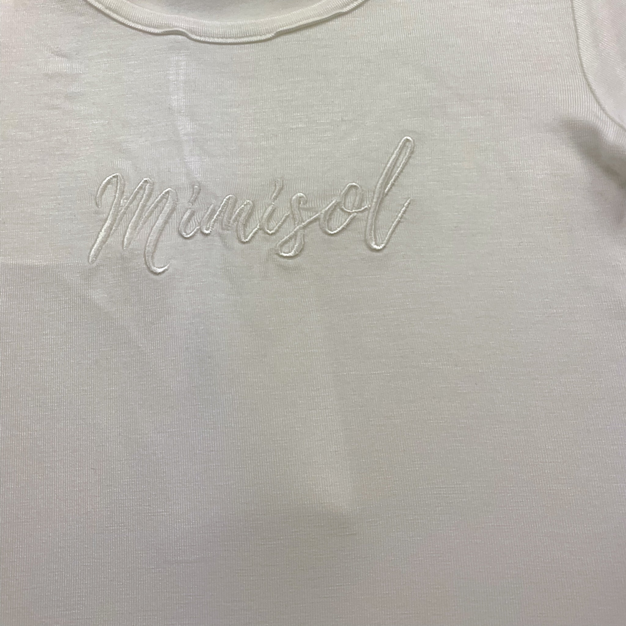 Mimisol T-Shirt Tinta Unita con Logo per Neonata MFTS076 BIANCO MIMISOL 
