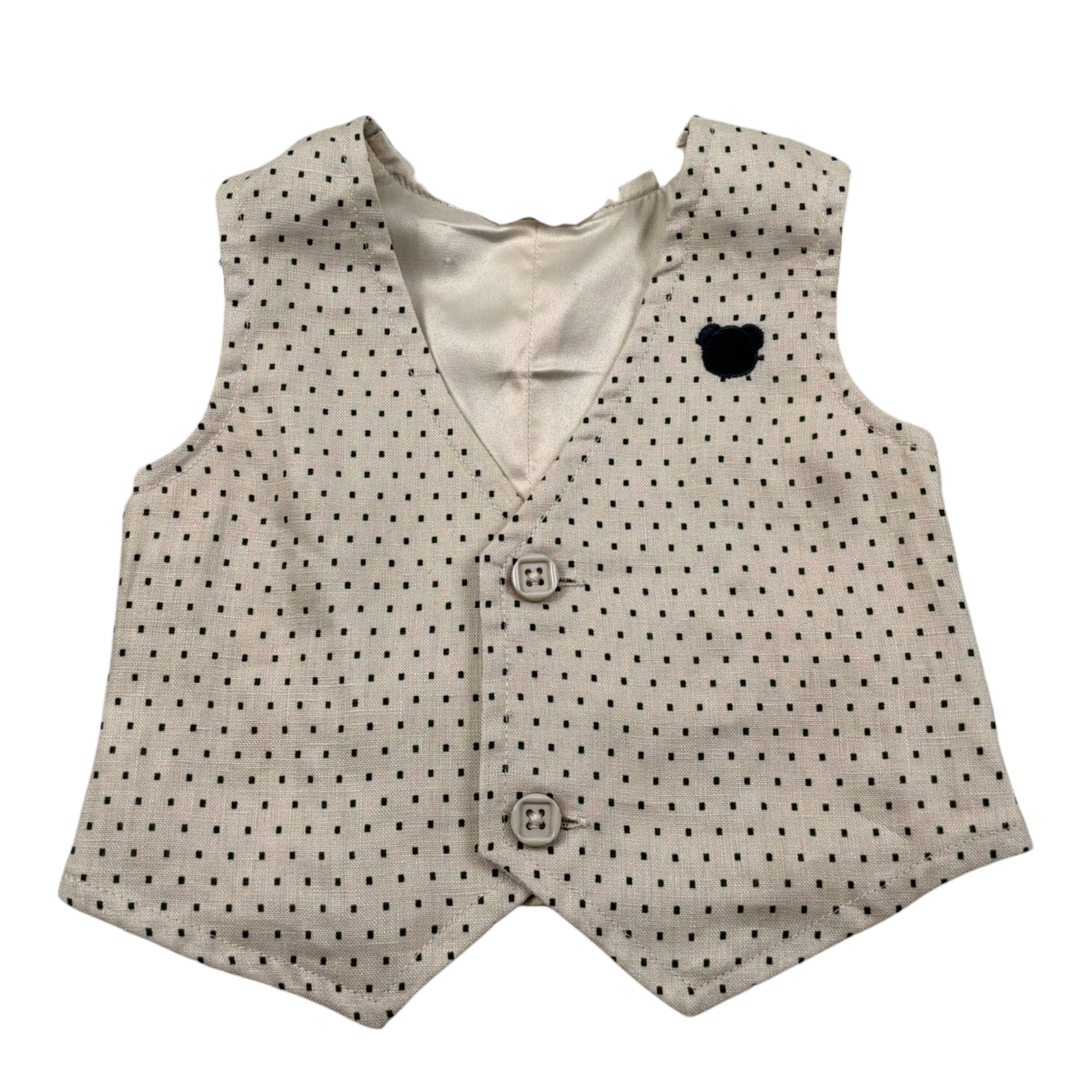 Mini Banda Gilet Tinta Unita Microfantasia per Neonato 32690 BEIGE MINI BANDA 