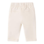 Mini Banda Pantalone Tinta Unita con Elastico In Vita per Neonato 38666 PANNA MINI BANDA 