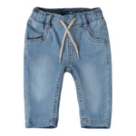 Mini Banda Jeans Tinta Unita con Elastico In Vita per Neonato 3B681 AZZURRO MINI BANDA 