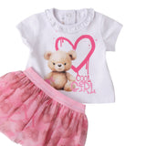 Mini Banda Completo 2 Pezzi T-Shirt-Gonna per Neonata 3B754XX BIANCO/ROSA MINI BANDA 