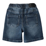 Minibanda Bermuda In Denim Tinta Unita con Elastico In Vita per Neonato 0B1530 BLU MINIBANDA 