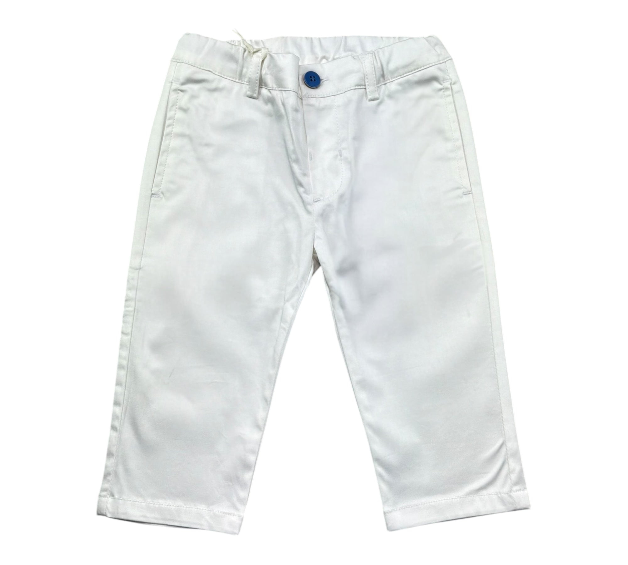 Minibanda Pantalone Tinta Unita con Elastico In Vita per Neonato 3B616 BIANCO MINIBANDA 