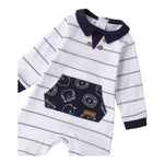 Minibanda Tutina Manica Lunga Tinta Unita con Stampe per Neonato 3B666 BIANCO MINIBANDA 