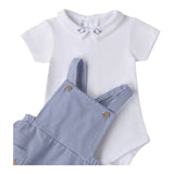 Minibanda Complet 2 Pezzi Pagliaccetto-Body per Neonato 3B679 BIANCO/BLU MINIBANDA 