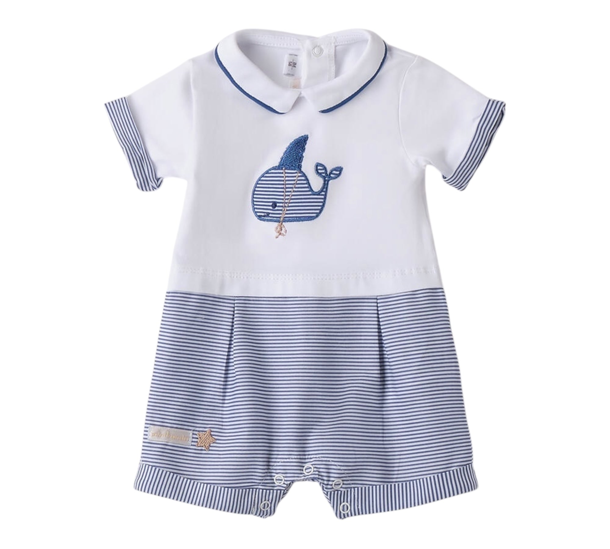 Minibanda Pagliaccetto Mezza Manica Bicolore per Neonato 3B688 BIANCO/BLU MINIBANDA 