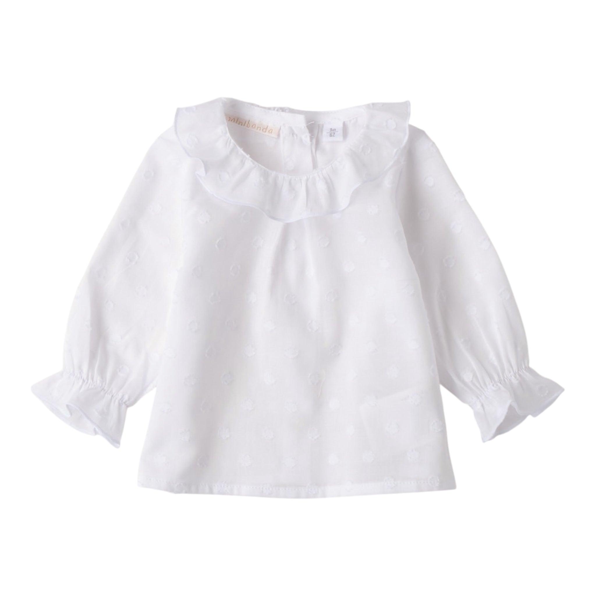 Minibanda Camicia Tinta Unita con Colletto per Neonata 3B700 BIANCO MINIBANDA 