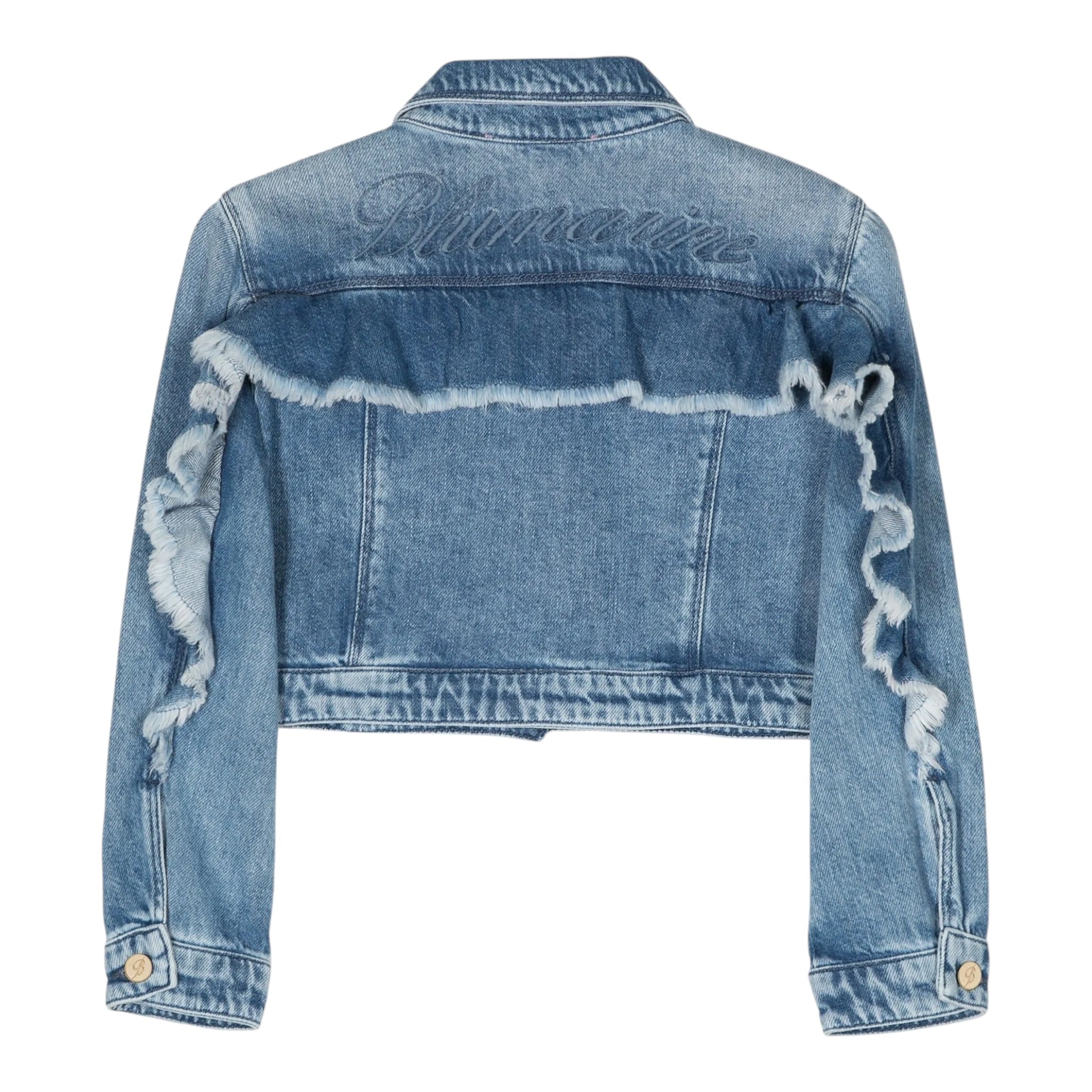 Miss Blumarine Giubbino In Denim Tinta Unita per Bambina IA4040 BLU MISS BLUMARINE 